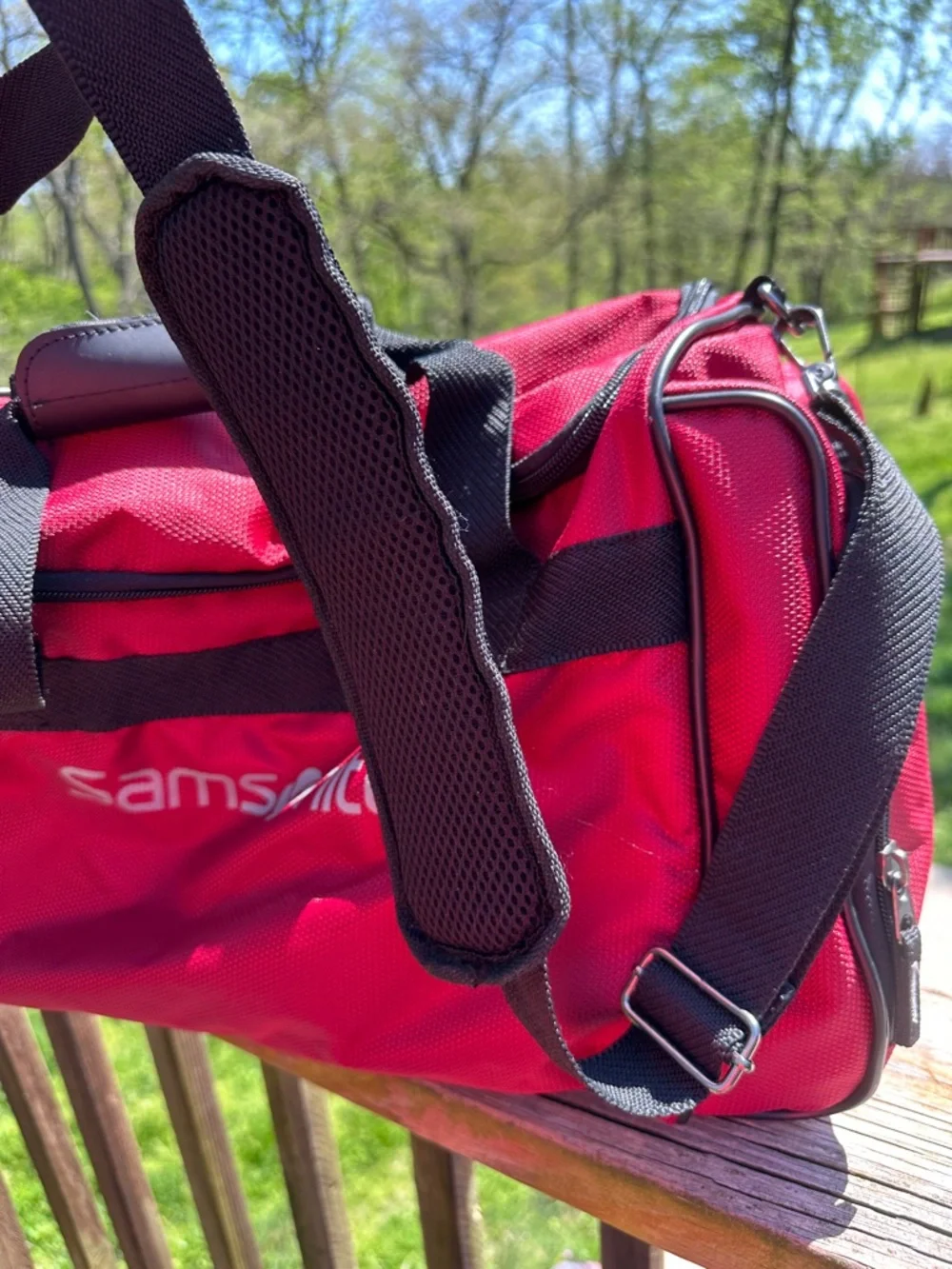 Samsonite Red and Black Travel Duffel Bag